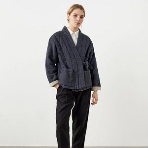Quilted Linen Kimono Jacket